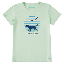 70's Retro Dog Beach Walk Short Sleeve Women's Crusher-LITE Tee