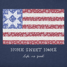 Women's Home Sweet Home Quilted Flag Short Sleeve Vee