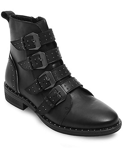 Studded leather biker outlet boots